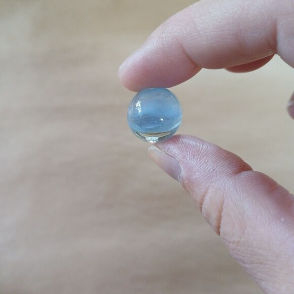 Light Blue Glass Cats Eye Marbles Lot of 3 - Picture 3 of 4